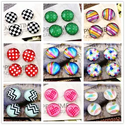 20pcs 12mm Handmade Photo Glass Cabochons Cute Pattern DIY Jewelry Making Acessories Supplies for Earrings Bracelet Blank Tray