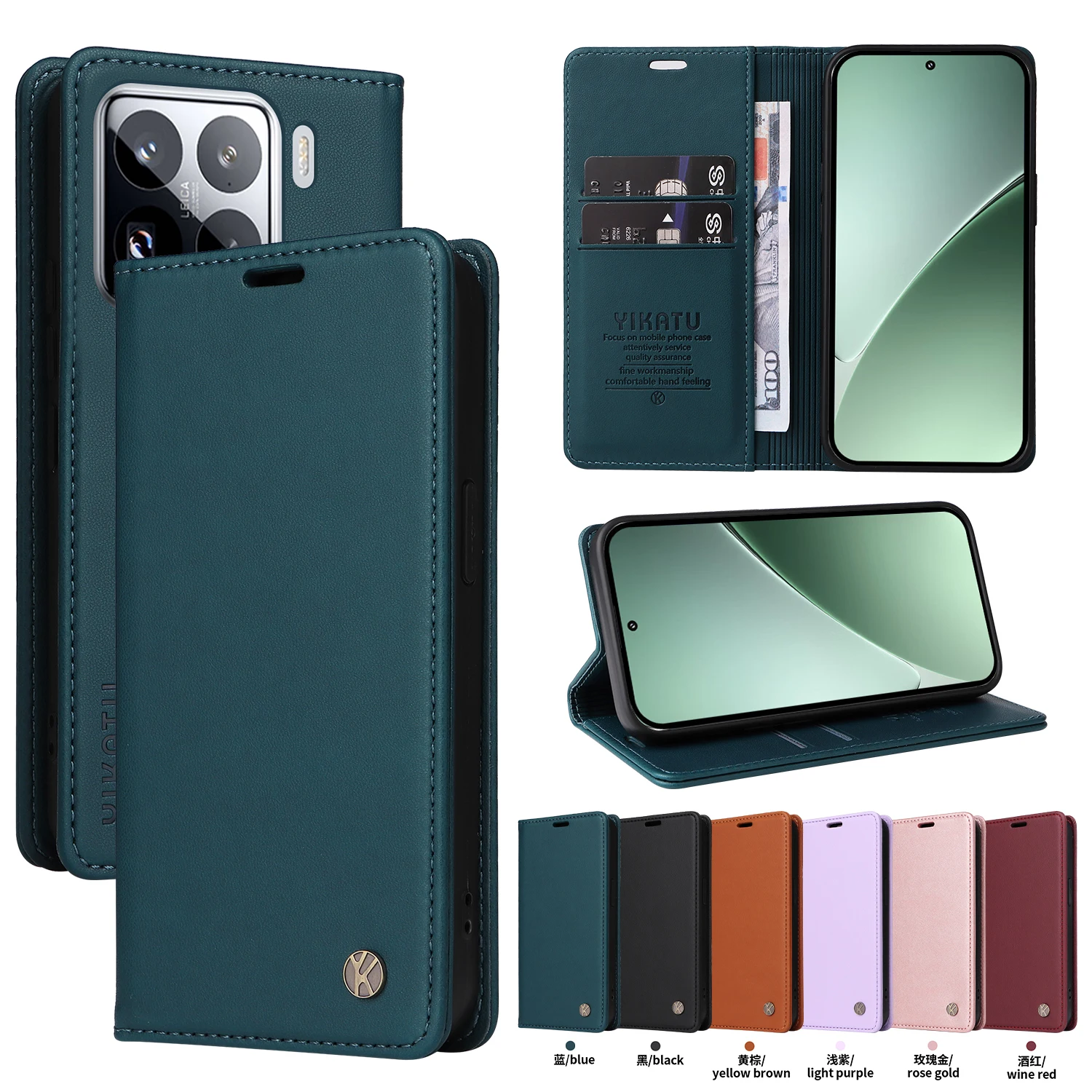 

Leather Case For Xiaomi 15 14 13 12 11 lite/Pro/Plus/ultra11T 12T 10T Card Slot Wallet Fold Flip Book Case Cover Funda