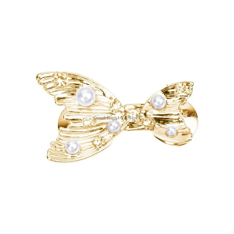 Adjustable Fish Tail Waist Clasp For Jeans Detachable Rhinestones Pearls Decorated No Sew Design