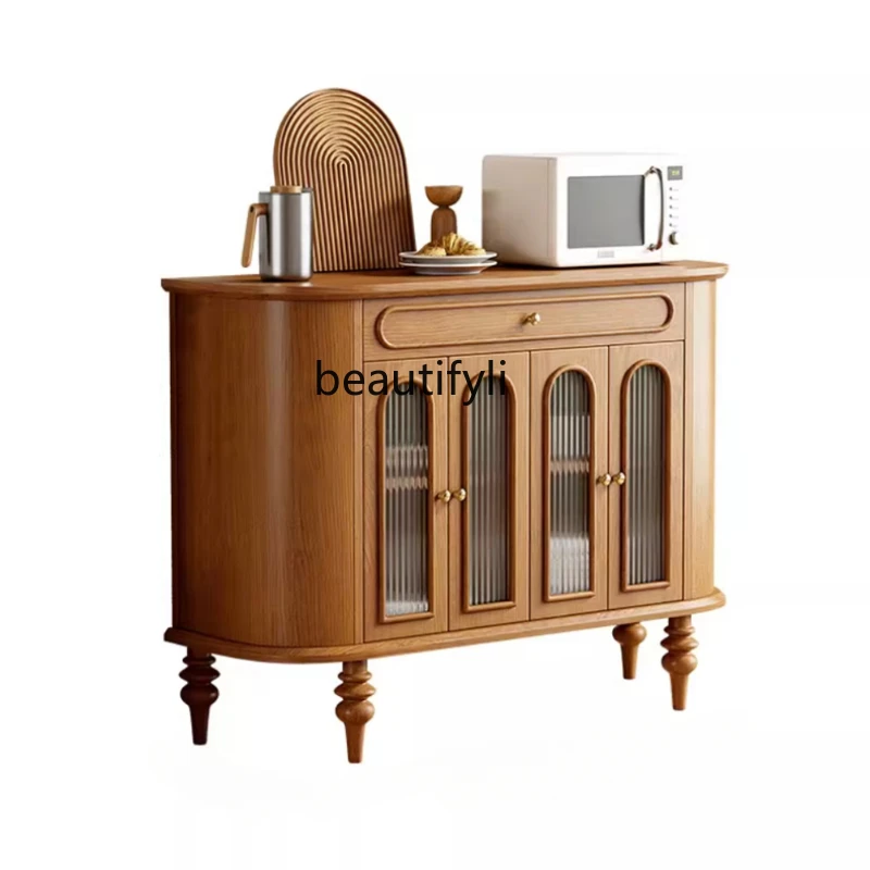 

French Style Solid Wood Sideboard Home Entrance Cabinet Living Room Wall Storage Cabinet