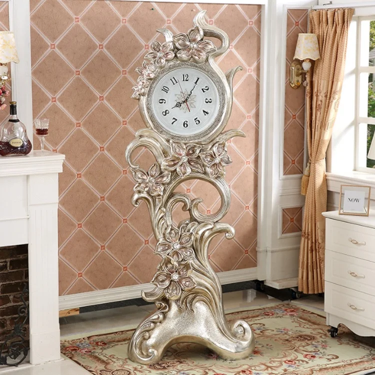 YYHC-Standing Floor Clock Customized Copper Artistic Deluxe Antique Floor Antique Royal Clock Floor