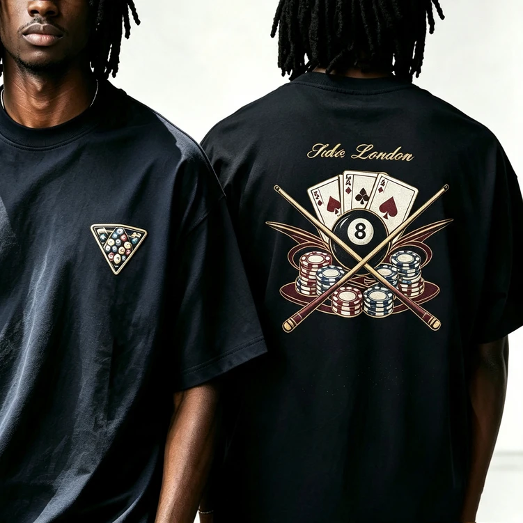 Retro Pool Table T Shirt Vintage Billiards Club Double Sided Graphic Tee Casual Street Fashion Streetwear Trophy Cotton Y2k Top