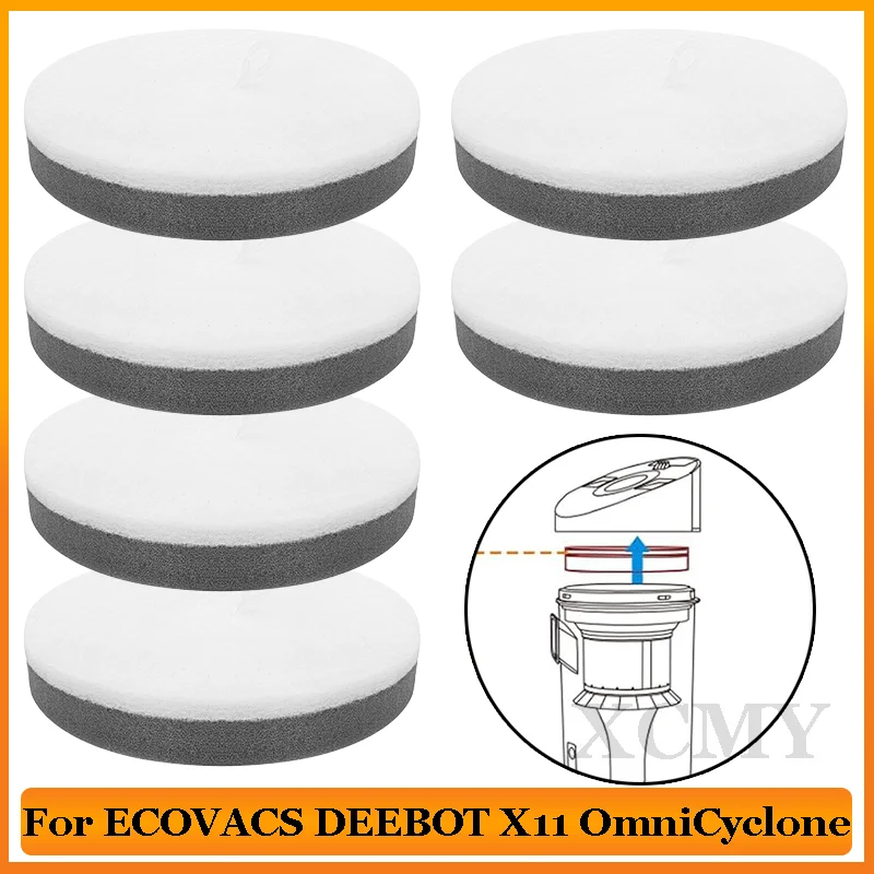Fit For ( ECOVACS DEEBOT X11 OmniCyclone ) Robot Vacuum Cleaner Replacement Sponge Filter Cartridge, Pad Part Accessories