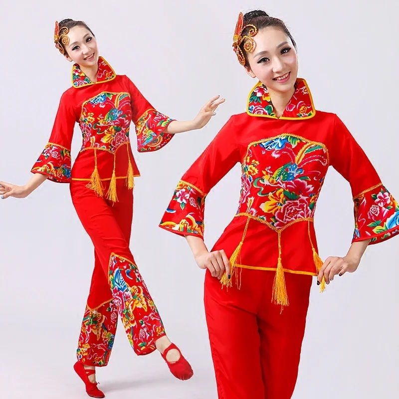 Ms. Yangko costume performance clothing adult female square dance performance costume stage dance fan waist drum costume