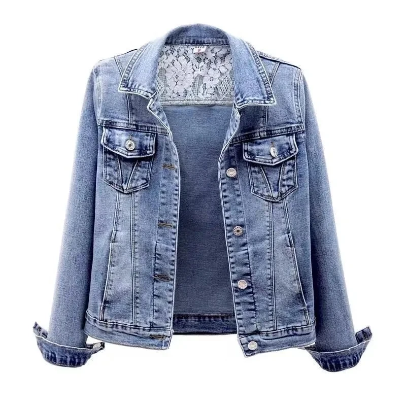 Autumn Denim Jacket Women Long Sleeve Short Jacket Korean Elasticity Slim Jean Coat Streetwear Vintage Spring Basic Outerwear