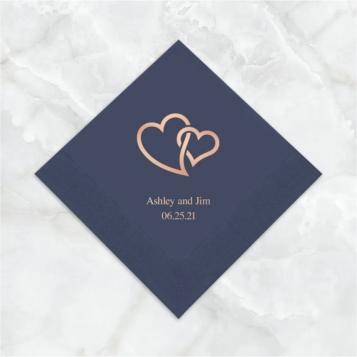 

50pcs Interlocking Heart Print Napkins - Paper Wedding Napkin - 50 Pack Custom Napkins - Engagement Party - Anniversary Party -