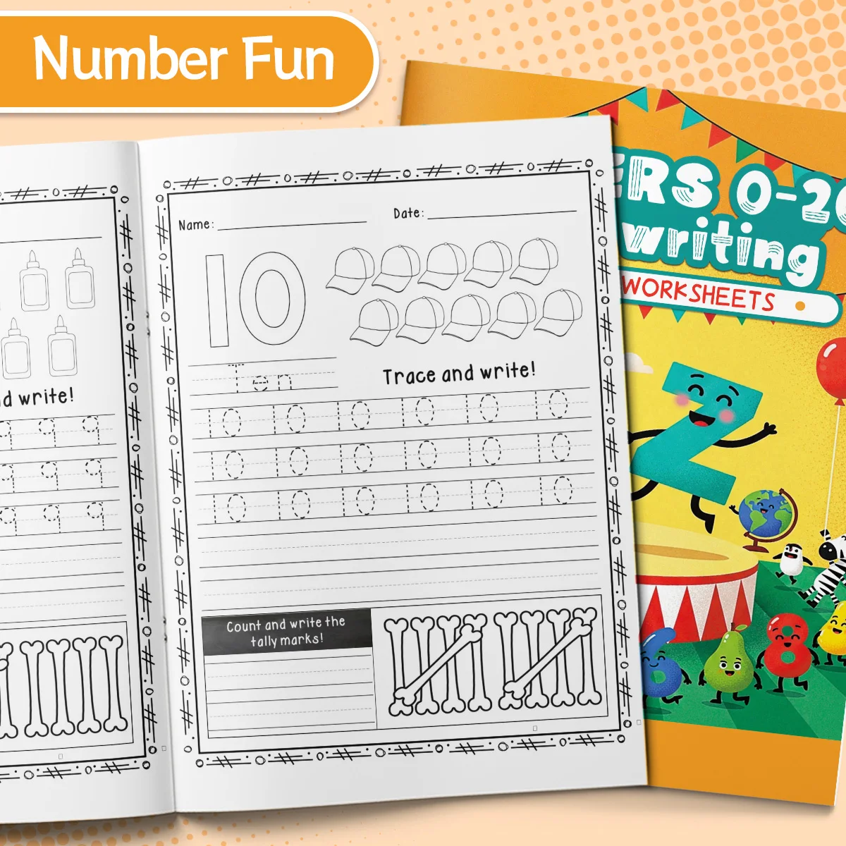 Kids Number Coloring Book, Preschool Activity Workbook, Number Recognition & Drawing, Concentration Training for Toddlers 2-6