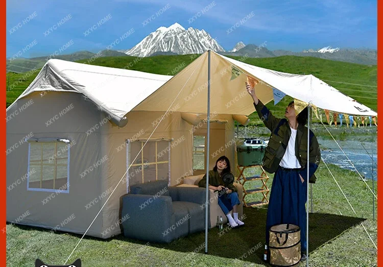 

Inflatable tent outdoor portable camping rainproof thickened cotton canopy tent two-in-one camping equipment