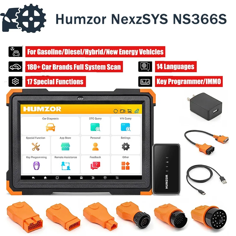 Humzor NexzSYS NS366S Free Upgrade Full System OBD2 Scanner OBD Auto Car Diagnostic Tool 17 Reset Services PK Launch X431 Tablet