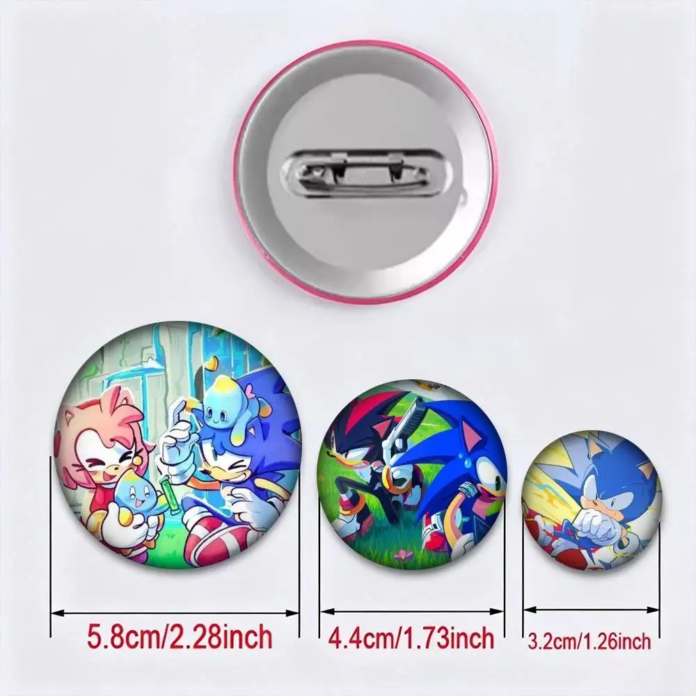 PC Classic Anime S-Sonic Characters  25mm 32mm 44mm 58mm 75mm Brooches Badges Pins for Accessories Gift