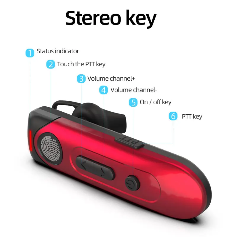 Mini BT Intercom Headset Wireless Interphone Earphone VOX Two Way Radio Hands Free Blue Tooth Walkie Talkie V39