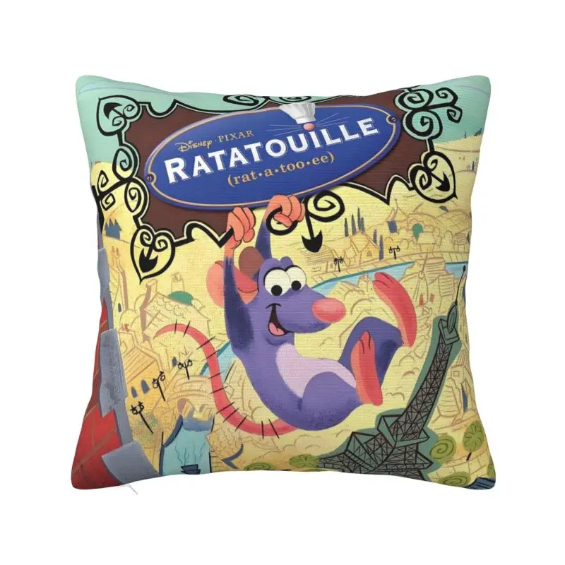 

На заказ Ratatouille Remy Animes забавная квадратная наволочка для домашнего декора 3D двухсторонняя печатная подушка с комиксами для гостиной