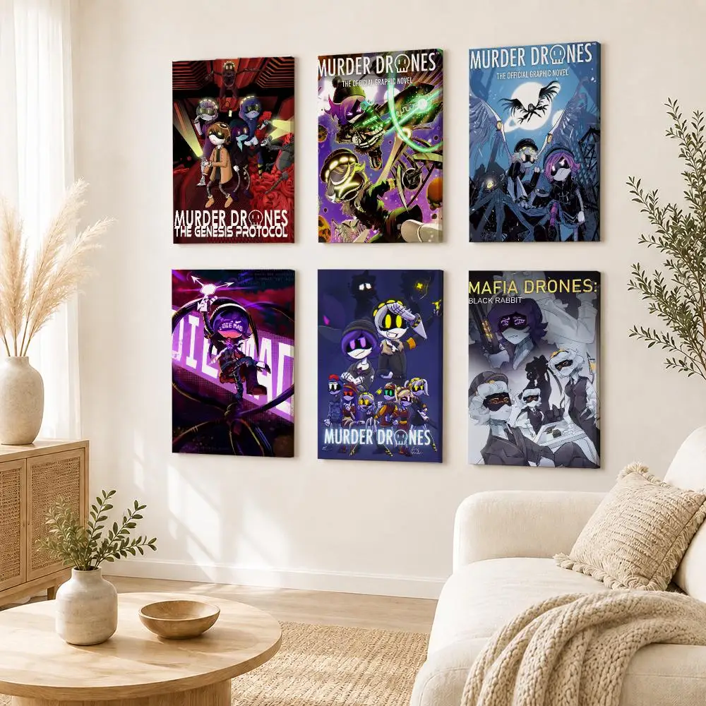 Classic Tv show Anime M-Murder Drones Poster Self Adhesive Wall Art Decor for Bedroom Living Room Office Home Decor Gift