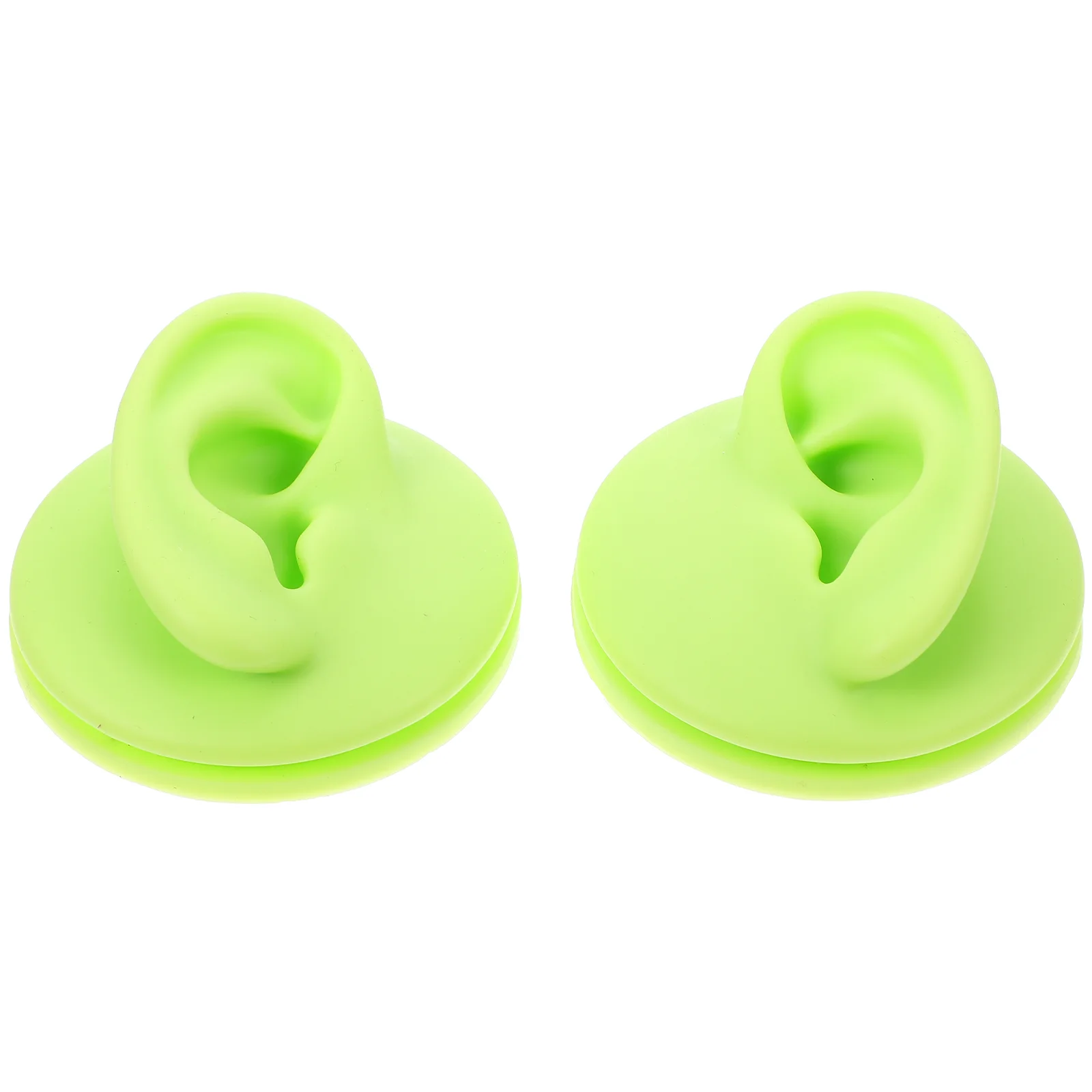 2 Pcs Colored Silicone Ear Model Right Left Human Piercing Practice Display Smooth Lifelike Shape Cost Effective Jewelry