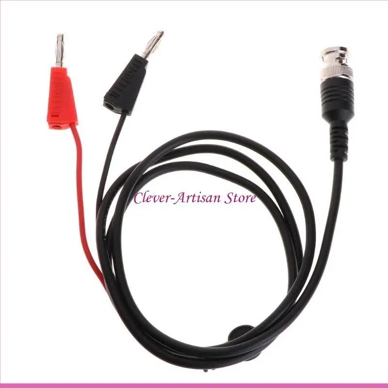 E06B متين BNC ذكر إلى Dual Dual Banana Slop Test Coaxial Cable 100cm للاختبارات الكهربائية المختبر الكهربائي