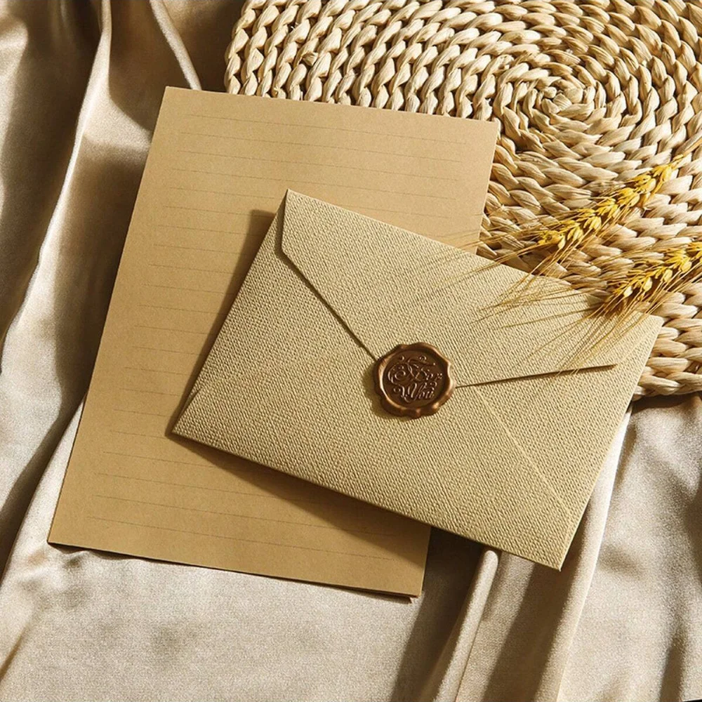 Grußkarten, Umschläge, gefalteter Karton und goldene Aufkleber für Grußkarten, Hochzeit, Geburtstag, Einladungen, Babypartys, Partys – Detail 4