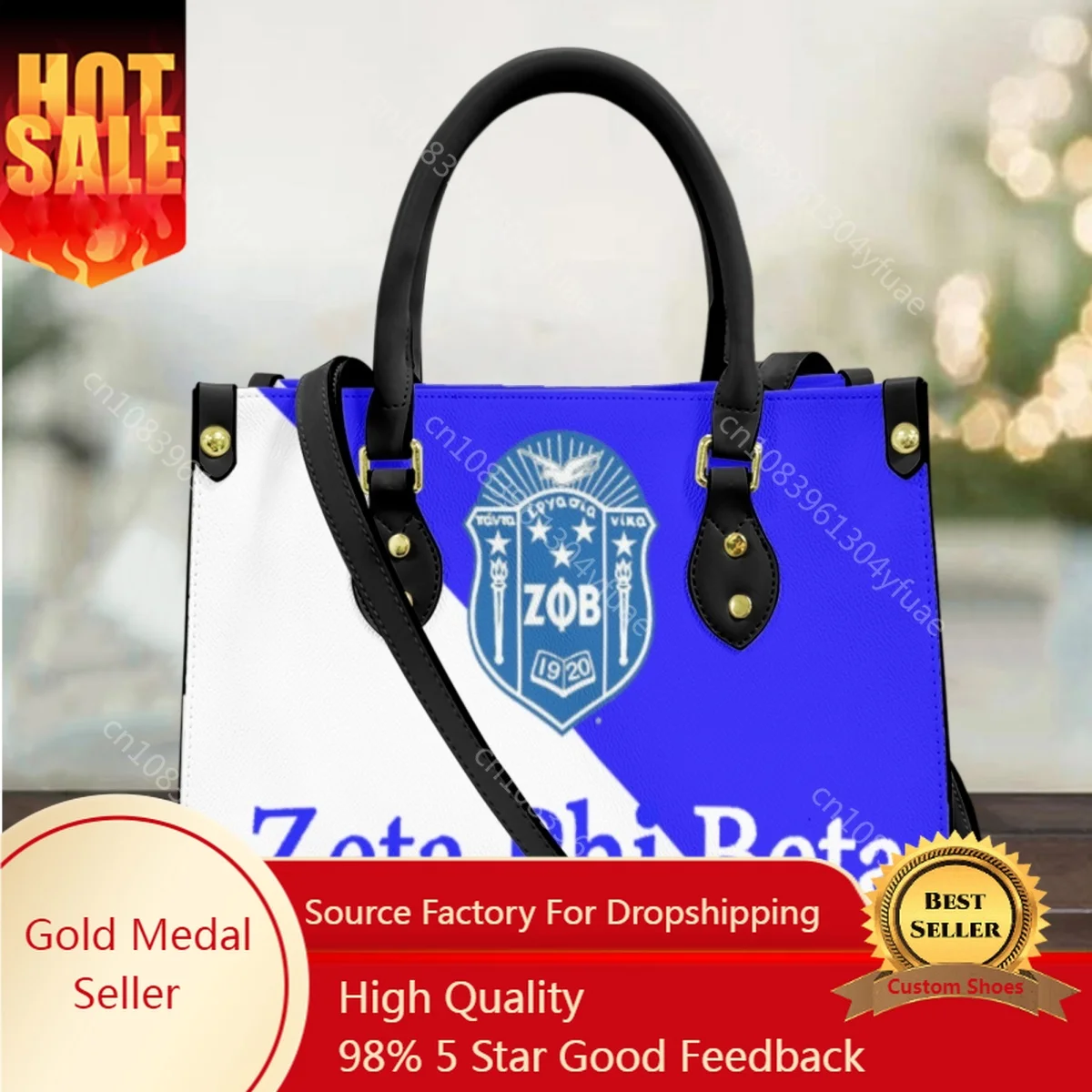 Zeta Phi Beta personalizzato blu bianco Design moda borsa Outdoor Street pendolarismo Messenger Bag tracolla lunga Totes