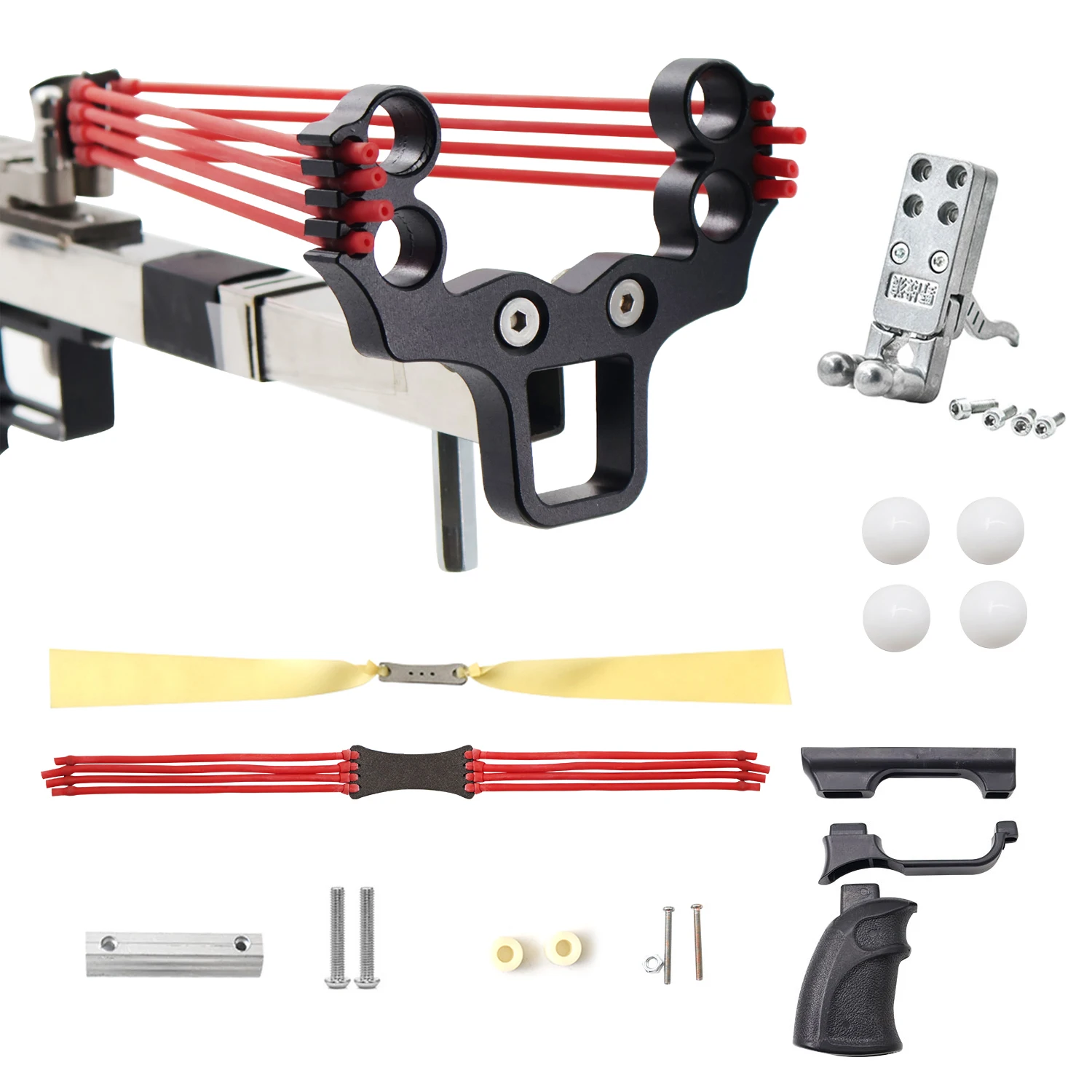 

Outdoor DIY Long-Pole Slingshot Accessories, High-Quality Alloy Slingshot Head, Compatible with Two Types of Rubber Bands