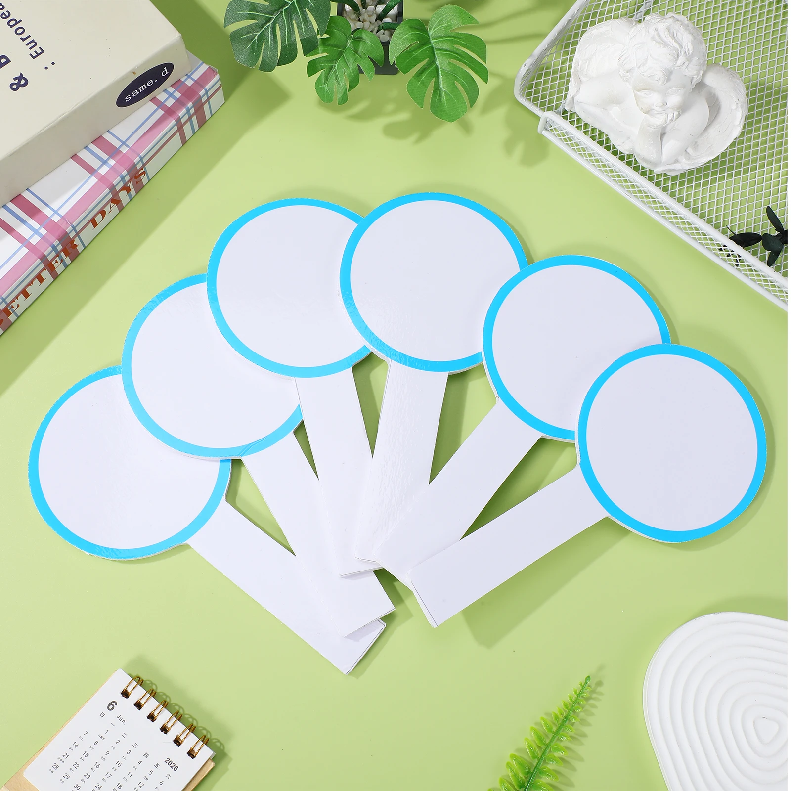 6pcs Single Side Writable Scoreboards Handheld Dry Erase Paddle Boards For Auctions Judging Voting Mini Whiteboards