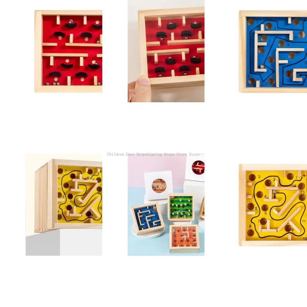 เด็กเขาวงกตไม้ของเล่นปริศนากับเกม Marble Balance สำหรับการพัฒนาปัญหาการพัฒนาและการประสานงานด้วยมือ