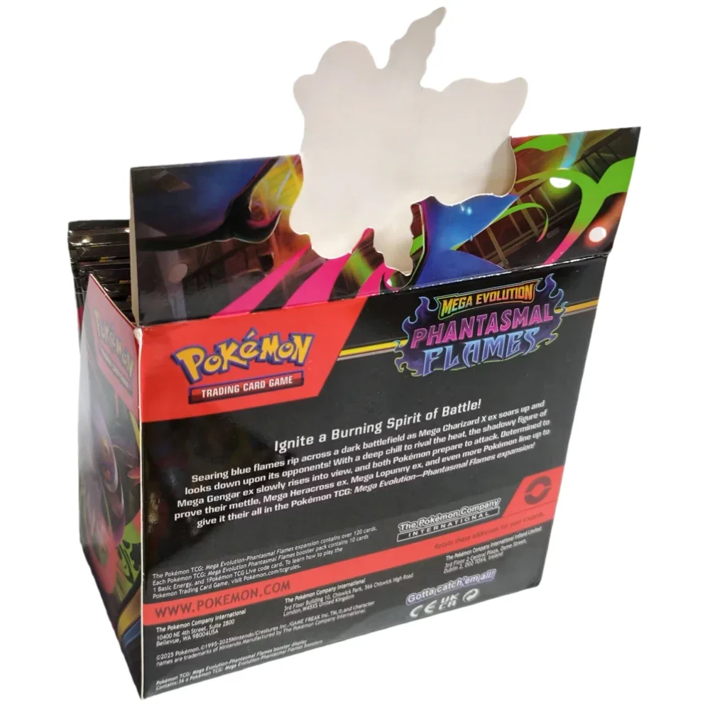 360pcs English Pokémon Trading Card Game MEGA Evolution Phantasmal Flames Collectible Cards Pokémon Battle Cards Gift for Fans