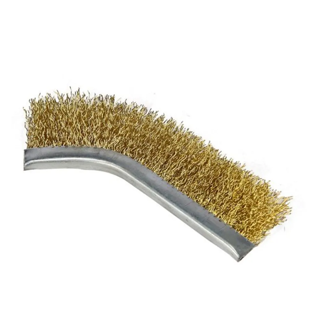 Эффективный мини-набор проволочных щеток для очистки, удаления ржавчины и полировки, латунные нейлоновые и стальные щетки с удобными ручками