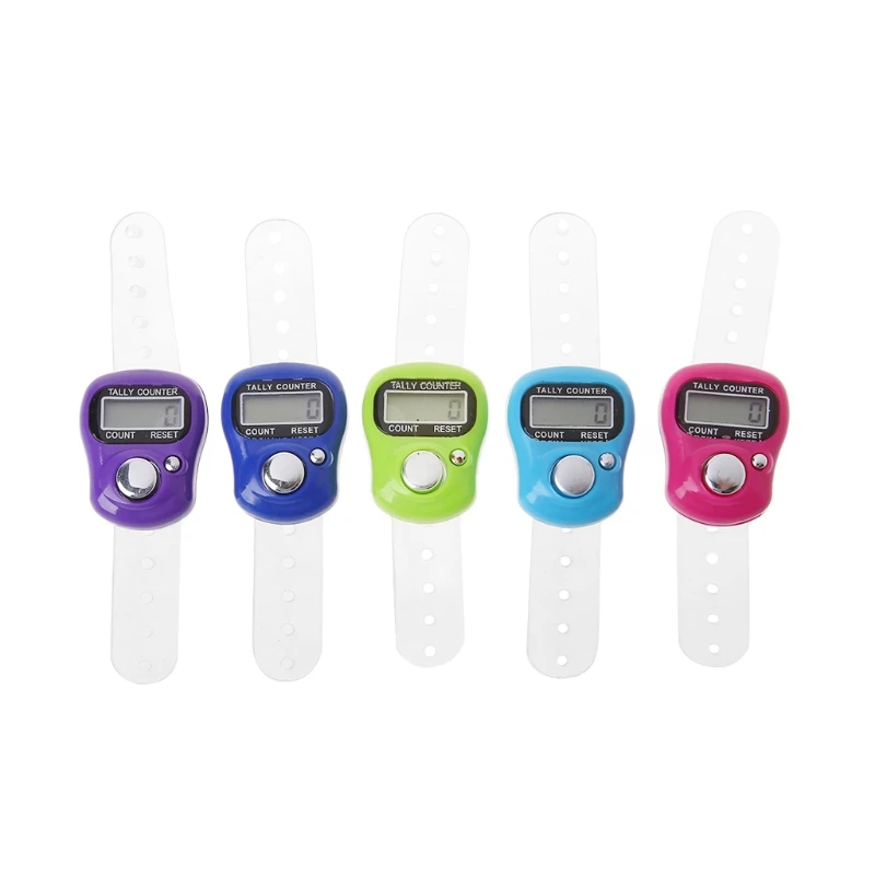 LCD Finger Tally Counter Digital Electronic Tasbeeh Counters Lap Track Handheld Clicker Resettable Digits Display Gift