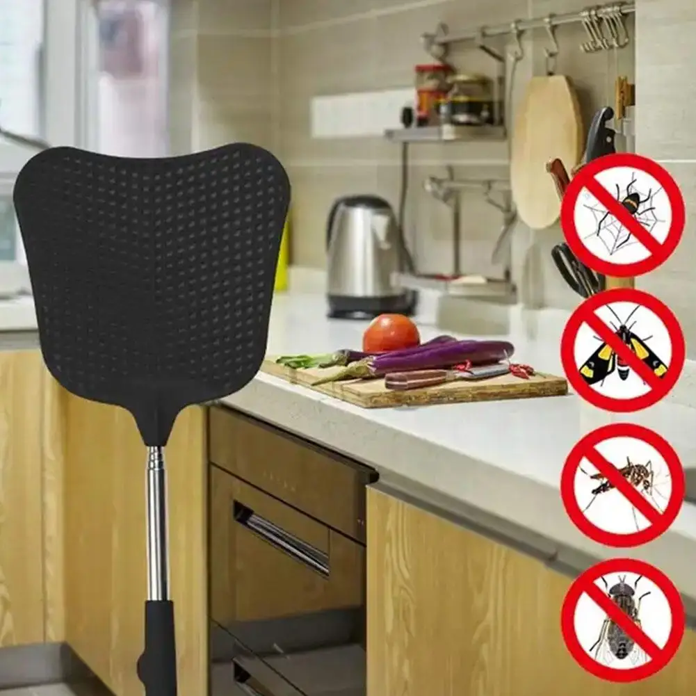 Telescopic Fly Swatters Durable Plastic Heavy Duty Flyswatter With Stainless Mosquito Repellent Tool Home Accessories Tools
