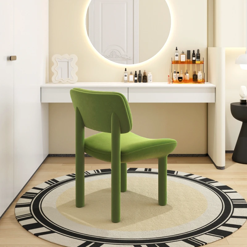 Green Vanity Makeup Stool Modern Simple White Artist Lazy Makeup Stool Chaise Lounge Tabouret Chambre Living Room Furniture