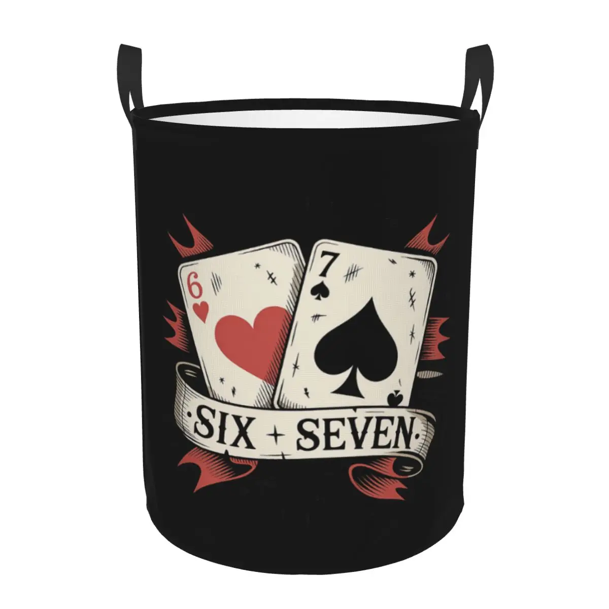 Custom Six Seven 67 Laundry Basket Foldable Clothes Hamper for Toys Storage Bin