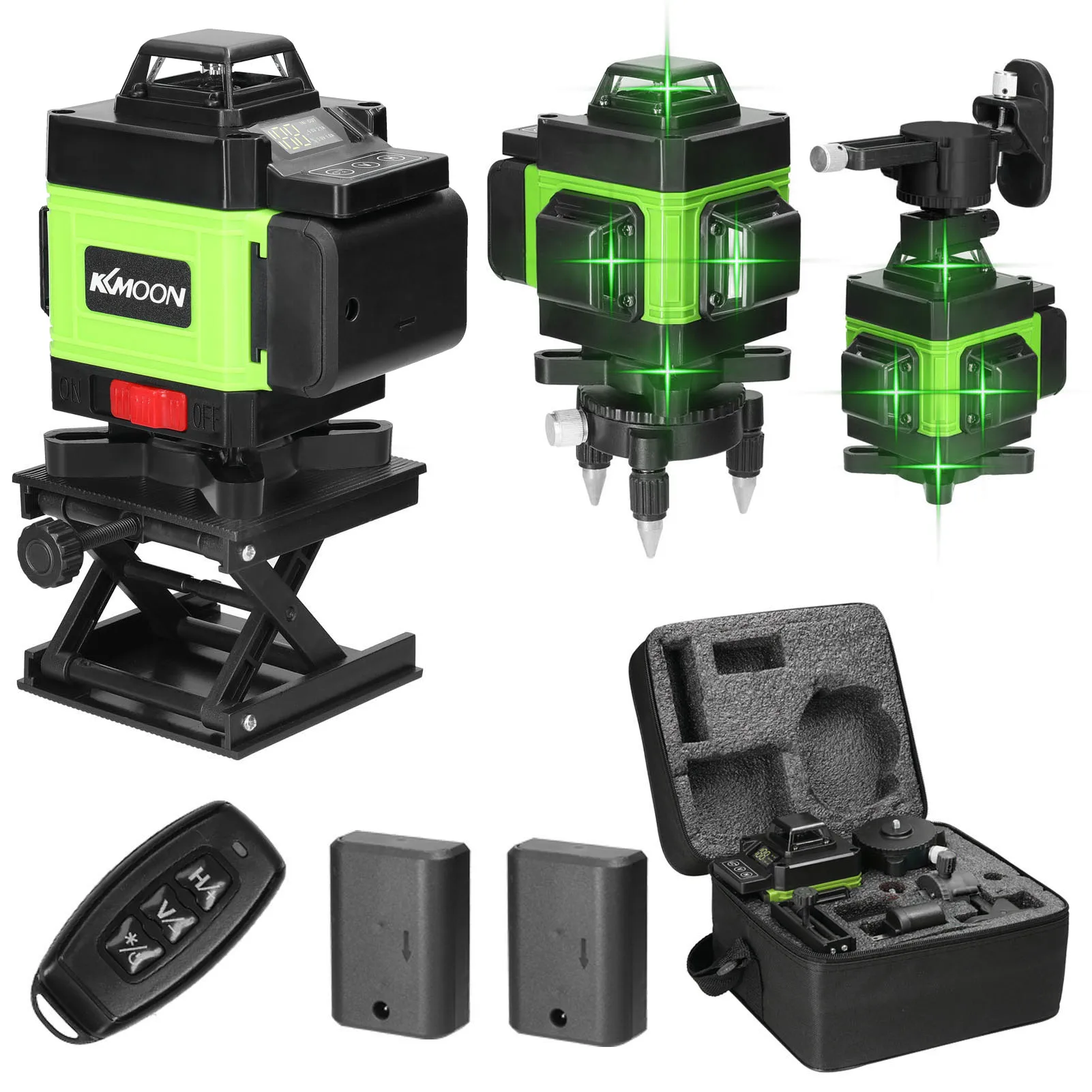 16 lines Laser Level professional Super powerful Green Lines With 2400mAh Li-ion Battery Remote Control pulse mode