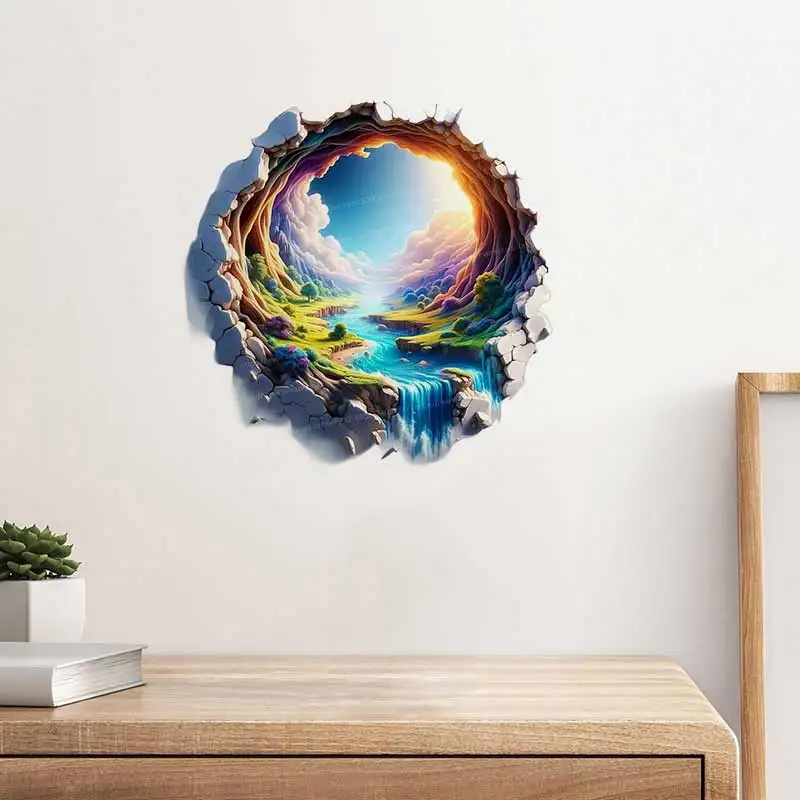 Living Room Porch Beautiful Artistic Conception Feng Shui Painting Bathroom Doors and Windows Self-pasted Stickers M1149