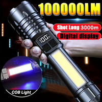 High Power Led Flashlight Telescopic Zoom Built-in Battery Rechargeable Led Flashlight Outdoor Camping Fishing Hiking Torch