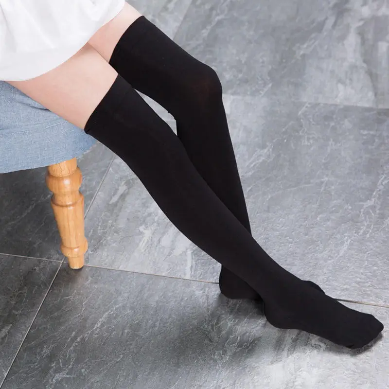 Thigh High Socks for Women Solid Color Over The Knee Stockings Long Sexy Medias Stretch Knit Tights Fall Winter Fashion