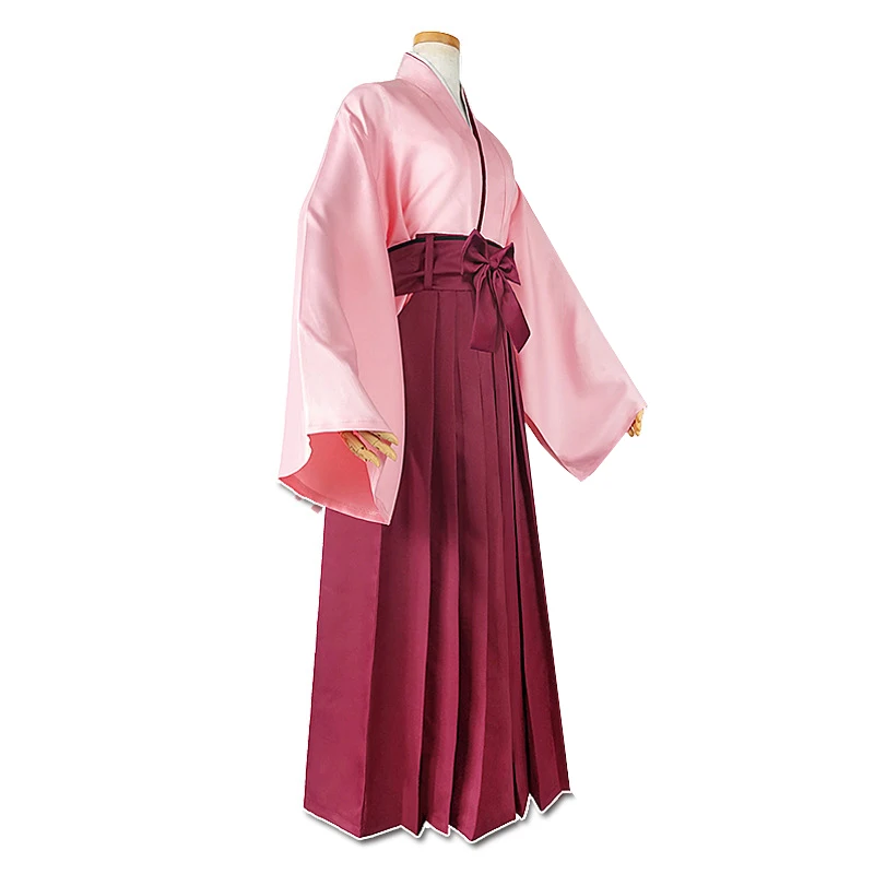 Fate Grand Order Okita Souji Cosplay Costume FGO Sakura Saber Cosplay Full Set Pink Kimono Halloween Outfit