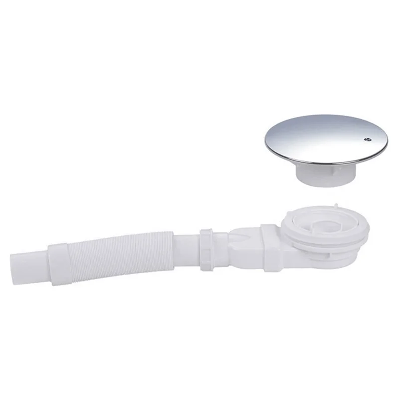 A43MM Low Profile Shower Drain Chrome Plated ABS Shower Tray Siphon Slim Odor Prevention Drain Trap Side Drain