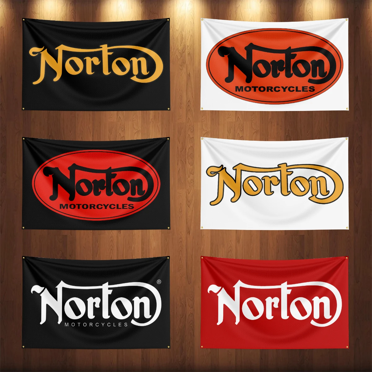 3x5 Ft Retro Nortons Motorcycles Flag Polyester Printed Motorcycle Flags for Room Garage Decor