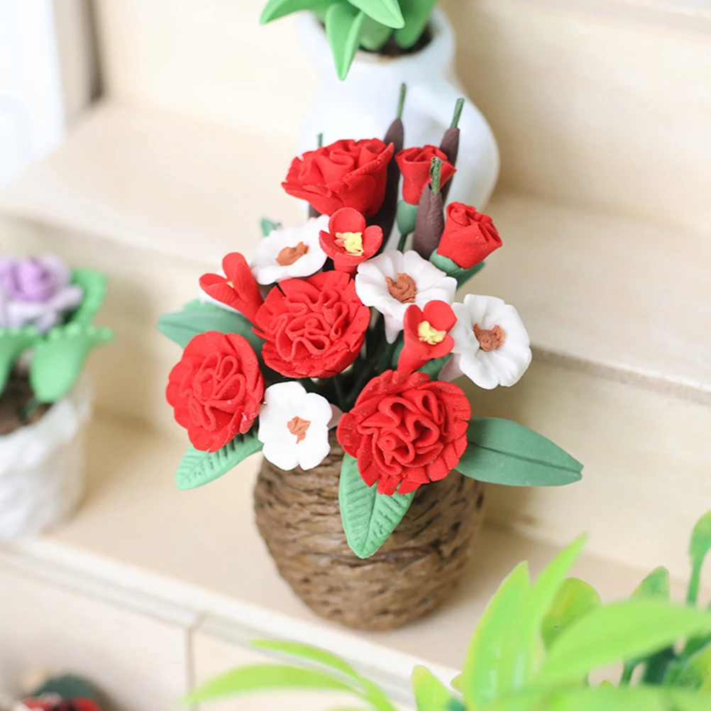 

Miniature Tiny Bonsai Decor Fake Plant Miniature Flower Ornament Pot Dollhouse Diy Home Ornament Photo Prop Room Decor