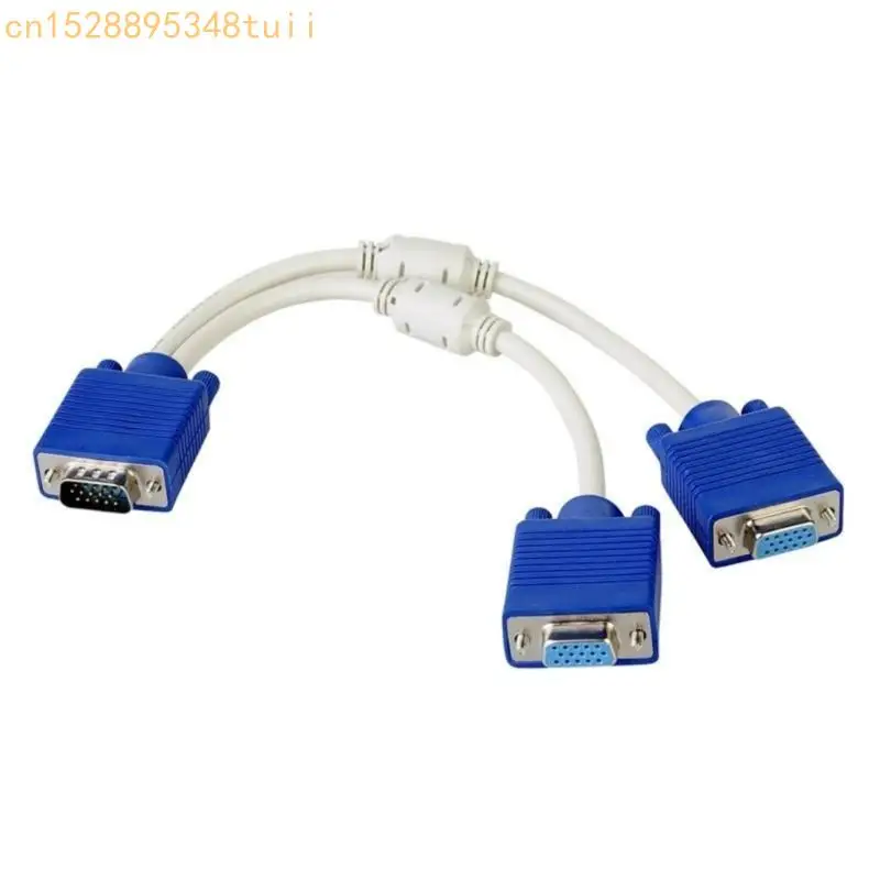

Y4QF 20cm VGA Video Splitter Cable 1 Male to 2 Female Converter Adapter Line for Efficient Multi Display and Clear Quality