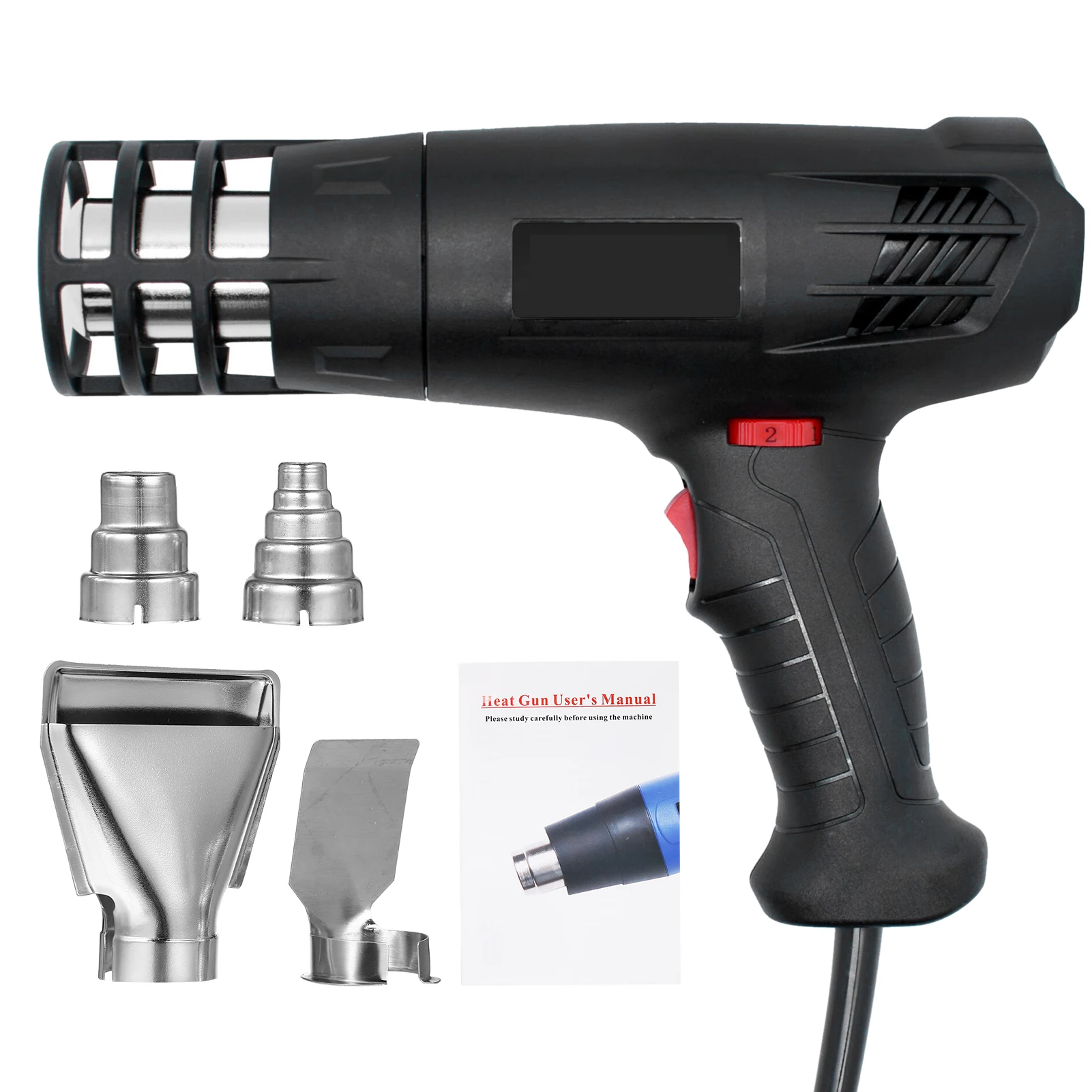 

Термофен 1600-2000 Вт, набор для нагрева воздуха с двойной регулировкой температуры (122°C) ℉ ~1012 ℉ Быстронагревающийся инструмент с 4 насадками