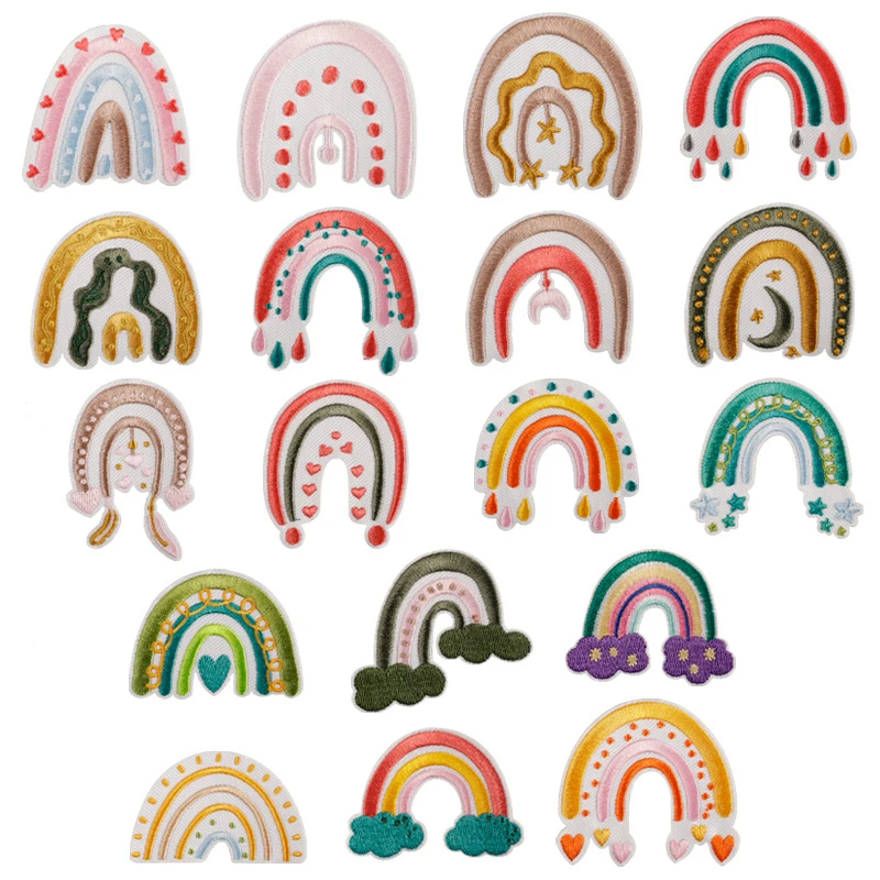 

Мультяшные цветные нашивки для ручного шитья, нашивка для вышивки, железная наклейка на значок для сумки, аксессуары для одежды, ремонт «сделай сам», хит продаж