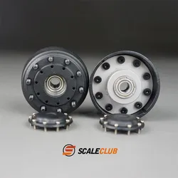 SCALECLUB 1/14 Front Wheel Hub Truck RC Hubs Trailer Truck Dump Truck Universal Upgrade Metal Simulation Accessorie