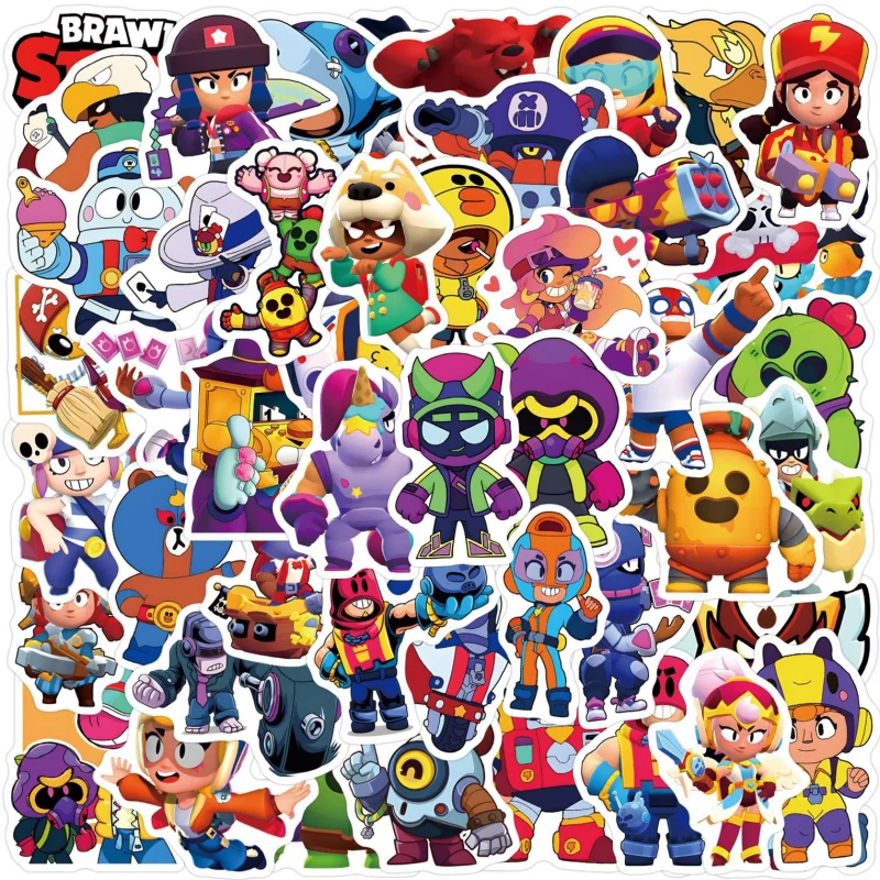 New Brawl Star Game Cute Cartoon Character Decoration Laptop Computer Refrigerator Water Cup Waterproof Originality Sticker Gift