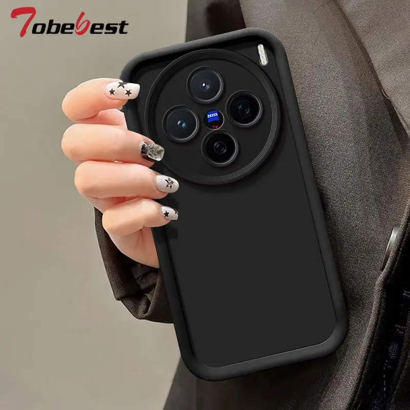 حافظة من السيليكون الناعم لهاتف Vivo X200 mini X200S X100 X100S Pro عدسة كاميرا فائقة النعومة مع غطاء واقي للشاشة