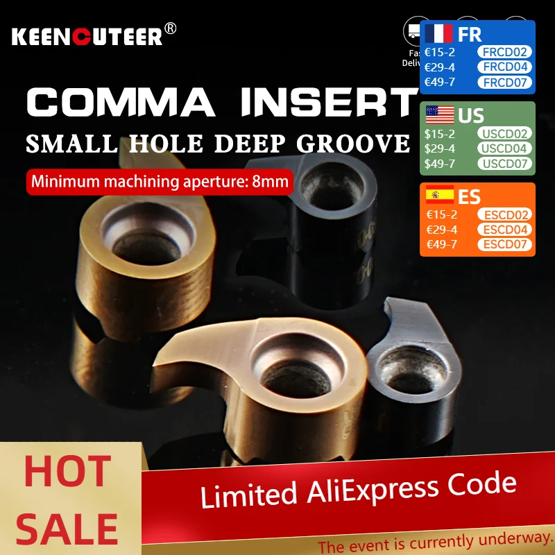 

Comma Small Hole Internal Bore Grooving Inserts MB05/07/09/11 CNC Slotting Cutter Blade Cemented Carbide Deep Groove Large Depth