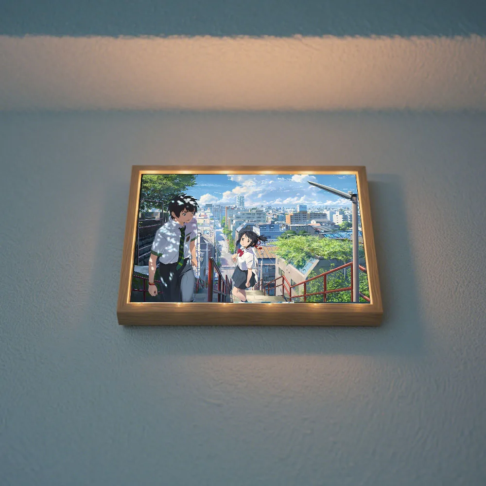 Bingkai Lukisan Anime Lampu Malam Led Lampu Meja Baru Steker Usb dengan Dekorasi Rumah Anak-anak untuk Hadiah Liburan Ulang Tahun