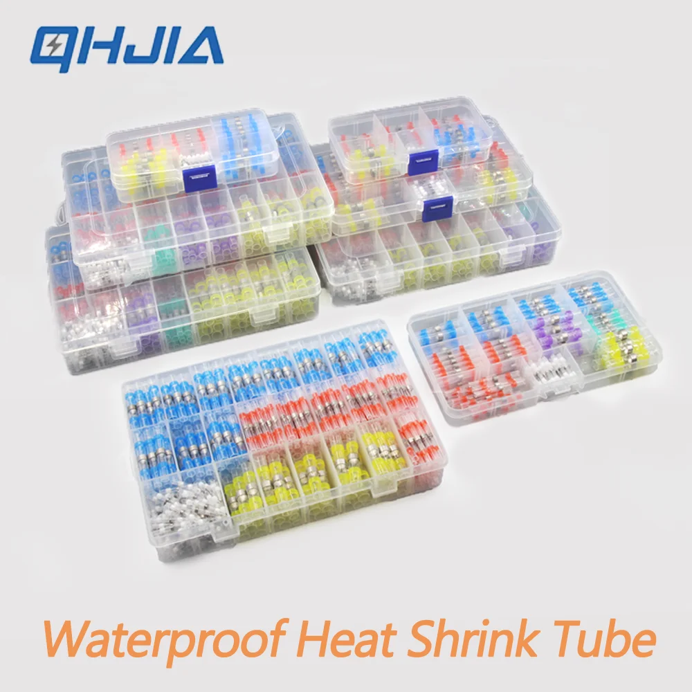 

50-500Pcs Waterproof Heat Shrink Tube Solder Insulated Butt Splice Connectors Set for Electrical Wire Terminals - Electric Splic