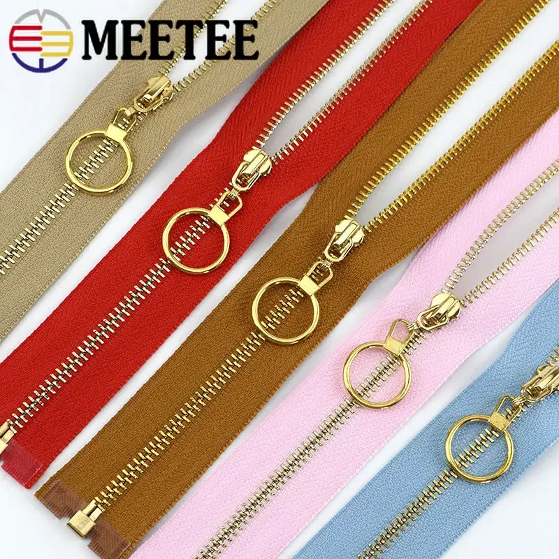 Meetee 3Pcs 15-70cm 3# Metal Sewing Zipper for Bag Pocket Wallet Auto Lock Garment Decor Zip Repair Kit DIY Accessorie