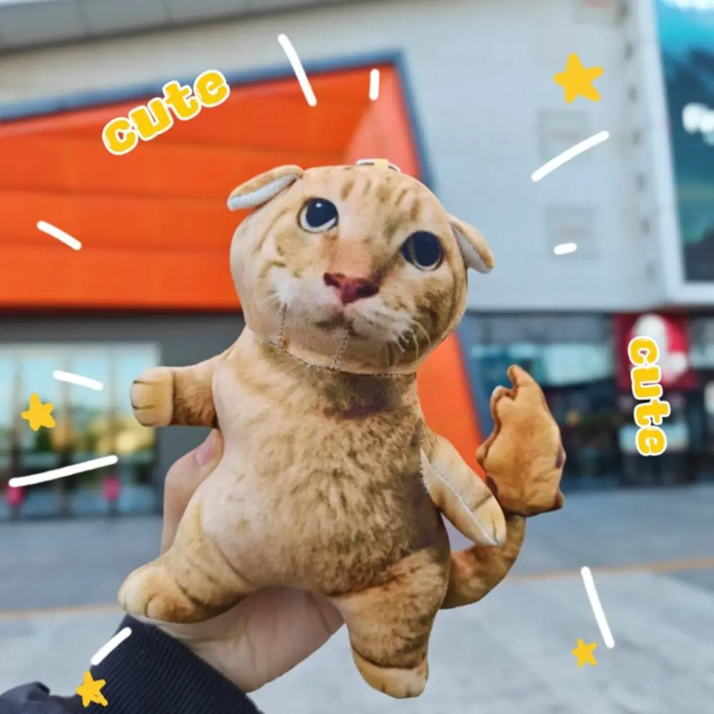 Creative 3D Printing Cat Pendant Doll Abstract Doll Cute Cartoon Cats Pillow Toy Realistic Simulation Cat Sofa Cushion Bag Charm