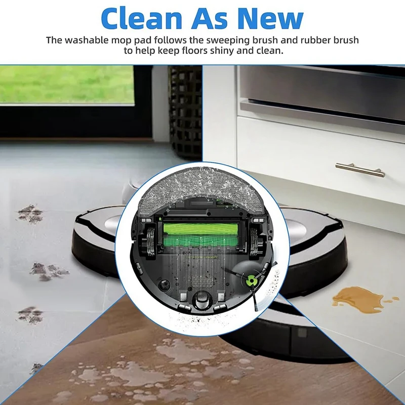 20PCS อุปกรณ์เสริมสําหรับ Irobot Roomba Combo J7 + หุ่นยนต์เครื่องดูดฝุ่นกระเป๋าแปรงยางกรองแปรงด้านข้าง Mop ผ้า